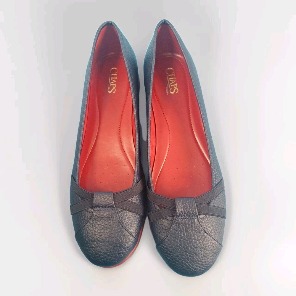 Chaps Womens Flat Shoe Slip On Navy Blue Professional Office Sz 10